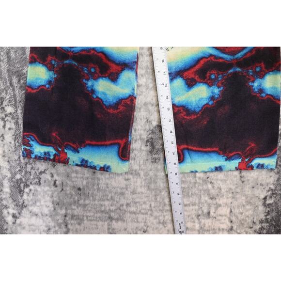 Chufy Pants Small Womens Psychedelic Tie Dye Knit Pull on Wide Leg Crop - Picture 5 of 7